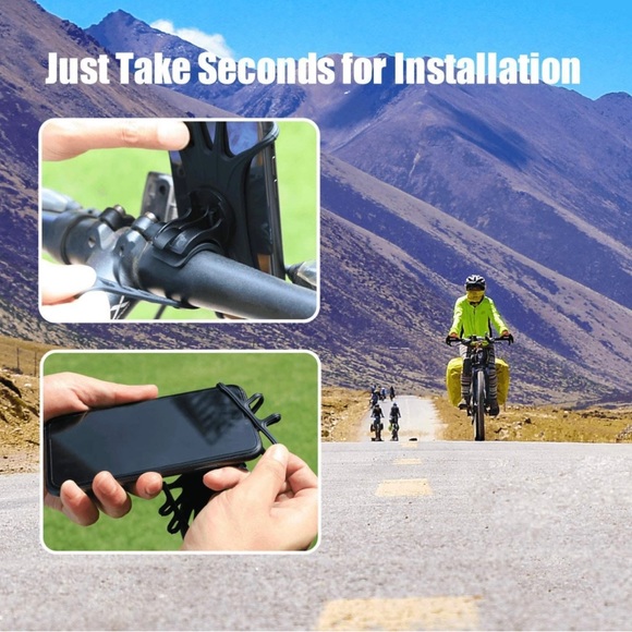 Newppon Bike & Motorcycle Phone Mount : Universal Silicone Cellphone Holder - Picture 3 of 6